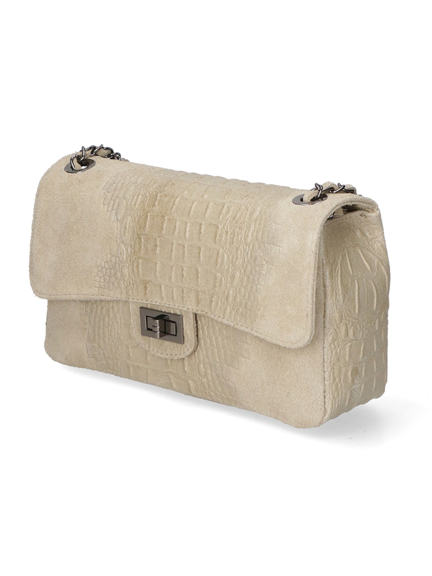 Edvige Borsa a spalla da donna Pelle Croco Stampata 80045-TAUPE Chiara Ferretti