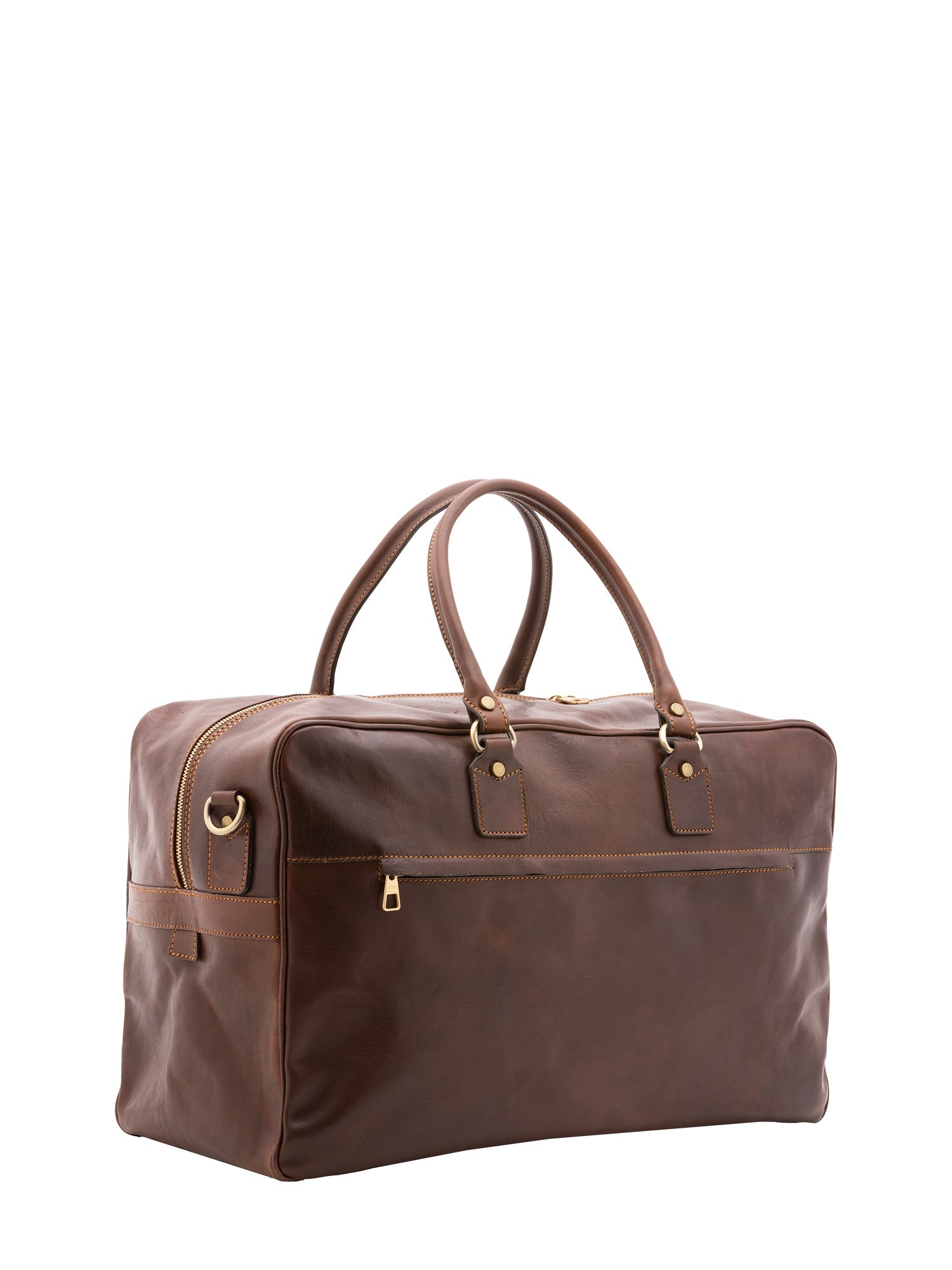 Borsa da viaggio unisex vera pelle 100% cotone 4562-TESTA DI MORO Alessia Firenze