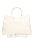 Ascoli Borsa a mano da donna Pelle stampata cocco 7718-BIANCO Chiara Ferretti