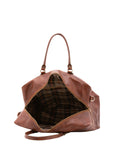 Borsa da viaggio unisex vera pelle 100% cotone 4562-MARRONE Alessia Firenze