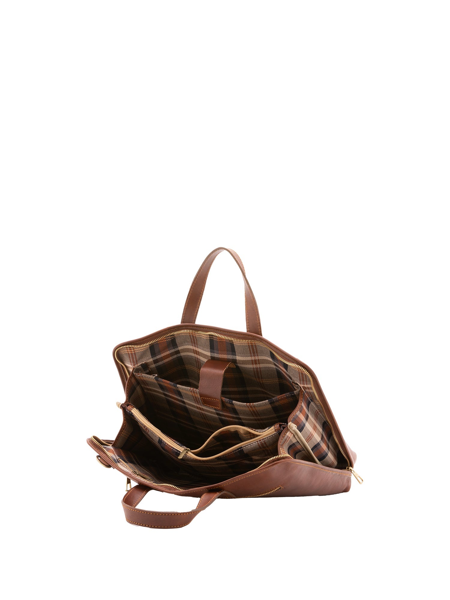 Borsa a mano unisex in vera pelle 100% cotone 4453-MARRONE Alessia Firenze