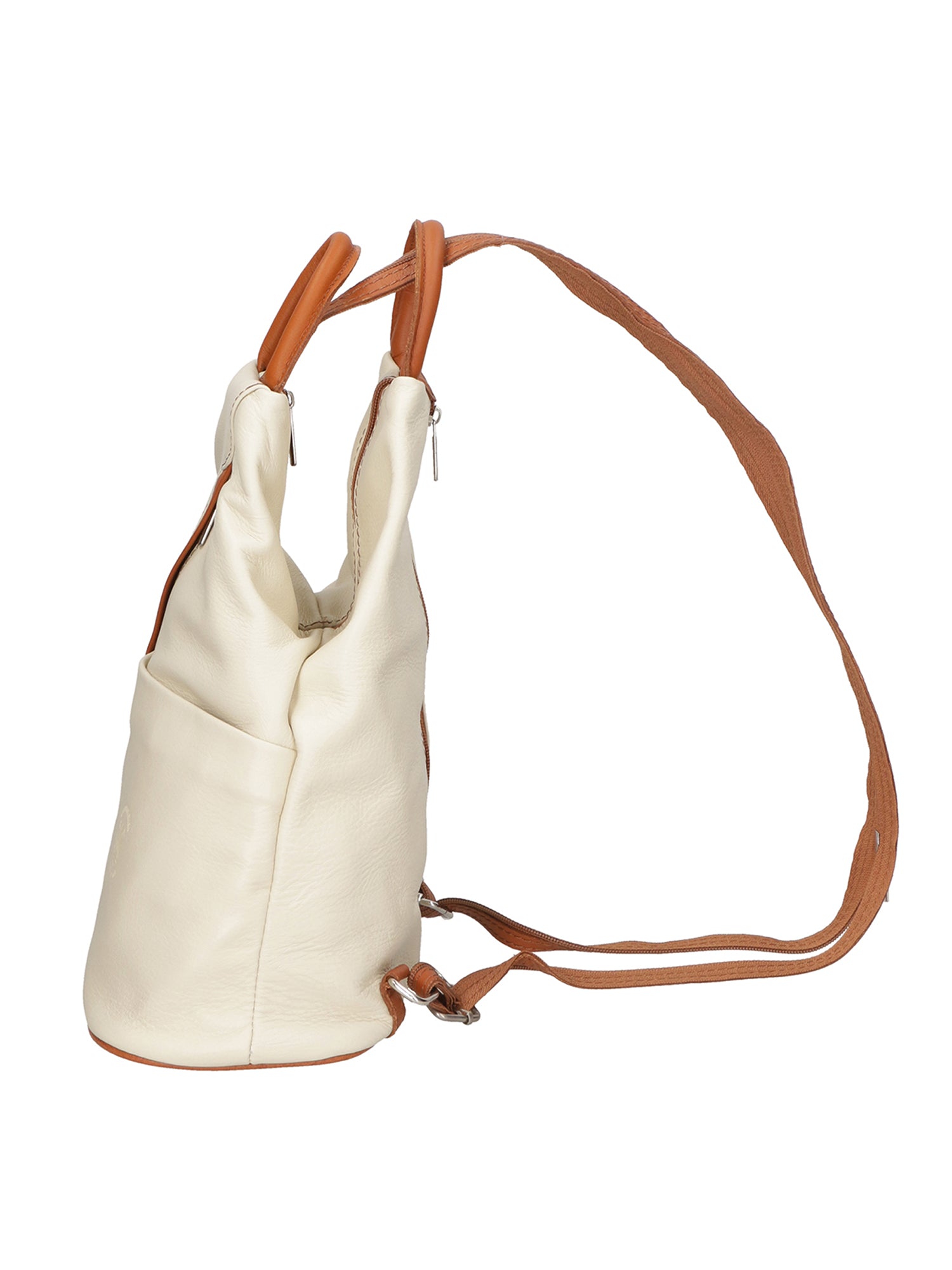 Erika Zaino da donna in vera pelle Casual 80072-BEIGE-CUOIO Chiara Ferretti