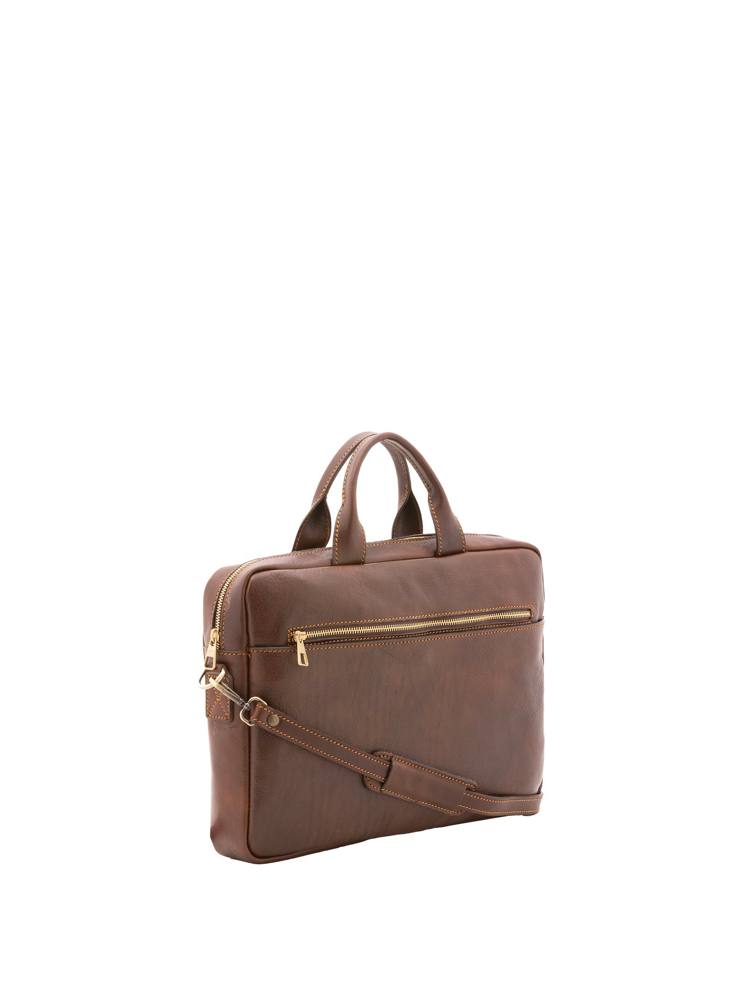 Borsa a mano unisex in vera pelle Made in Italy 4317-TESTA DI MORO Alessia Firenze