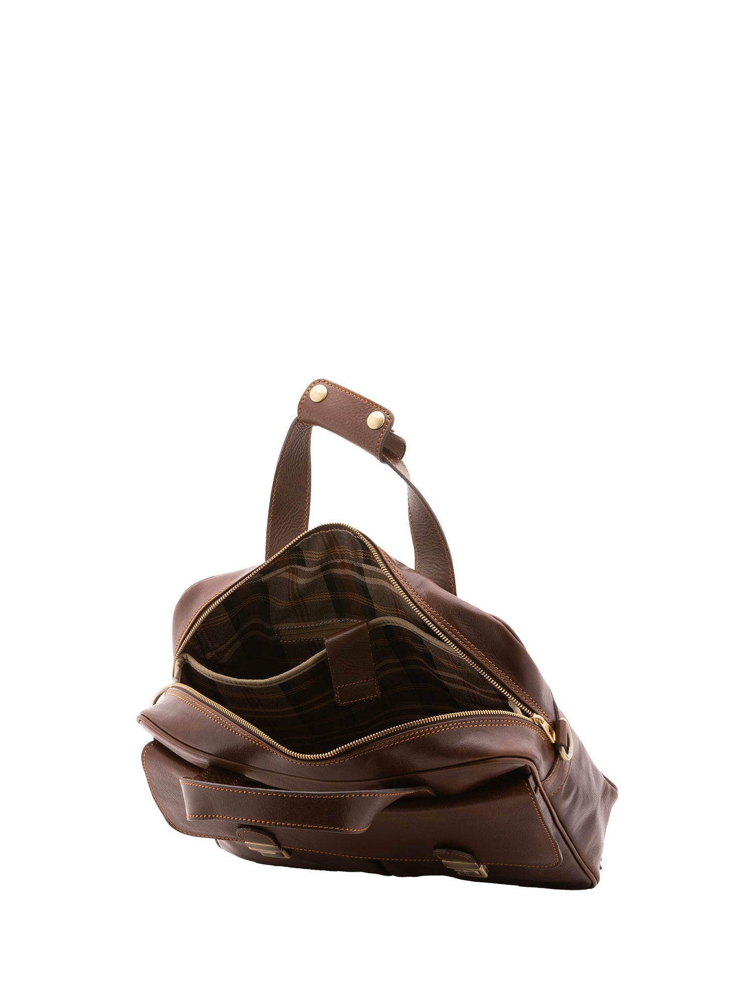 Borsa a mano unisex in vera pelle Made in Italy 4575-TESTA DI MORO Alessia Firenze