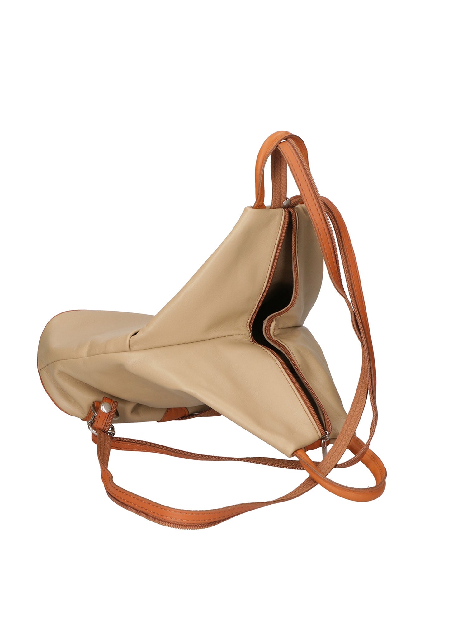 Erika Zaino da donna in vera pelle Casual 80072-TAUPE-CUOIO Chiara Ferretti