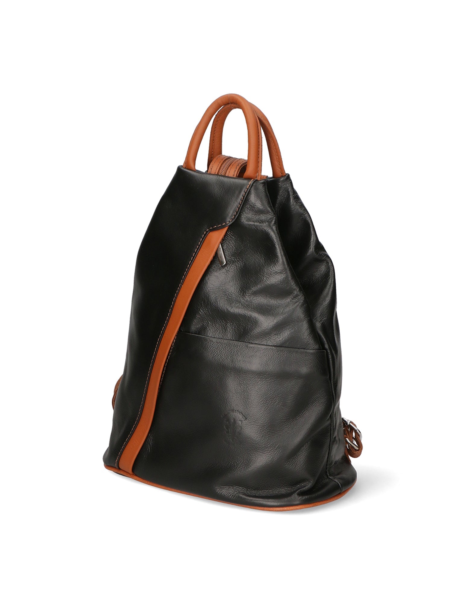 Erika Zaino da donna in vera pelle Casual 80072-NERO-CUOIO Chiara Ferretti