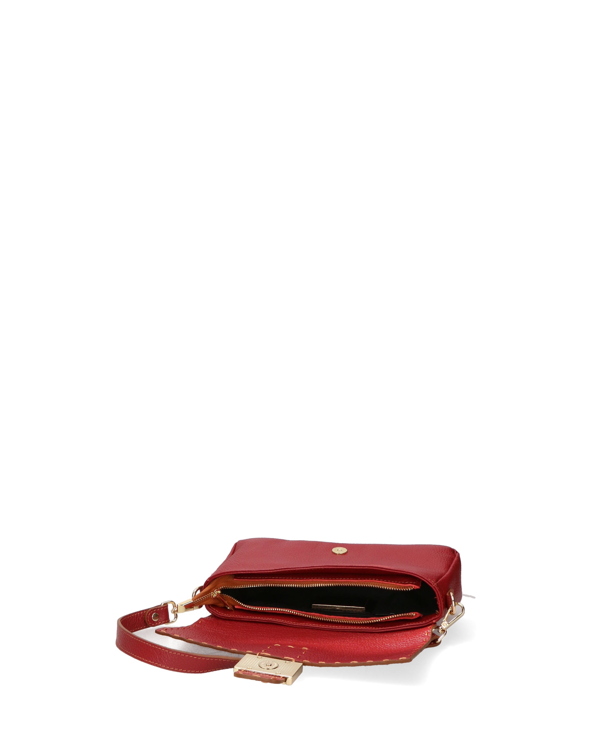 Wally Borsa a spalla da donna Vera pelle 06869-D10 ROSSO SCURO Chiara Ferretti