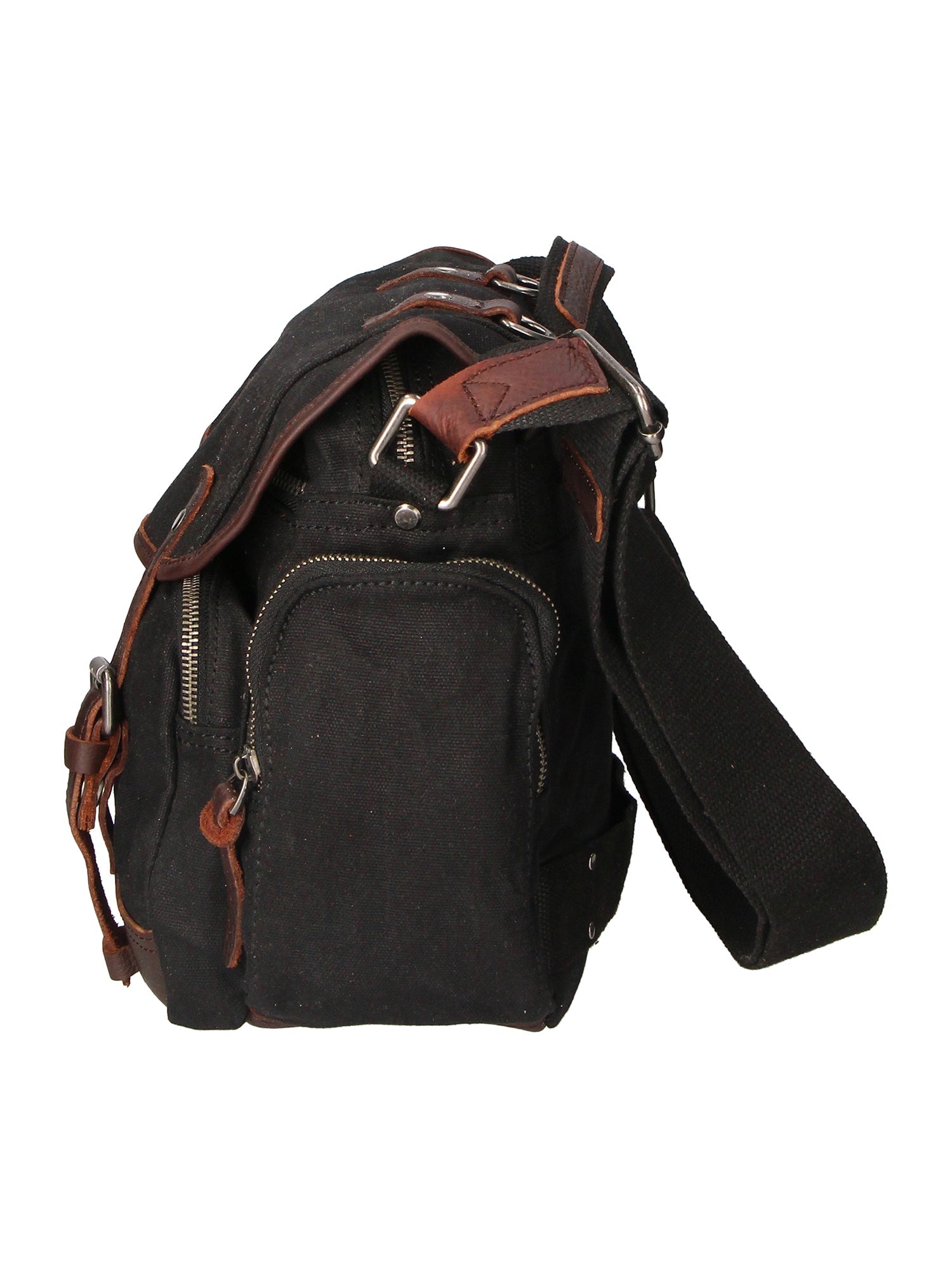 Mia Borsa a tracolla unisex Canvas e vera pelle ZG3003-NERO BLACK Chiara Ferretti