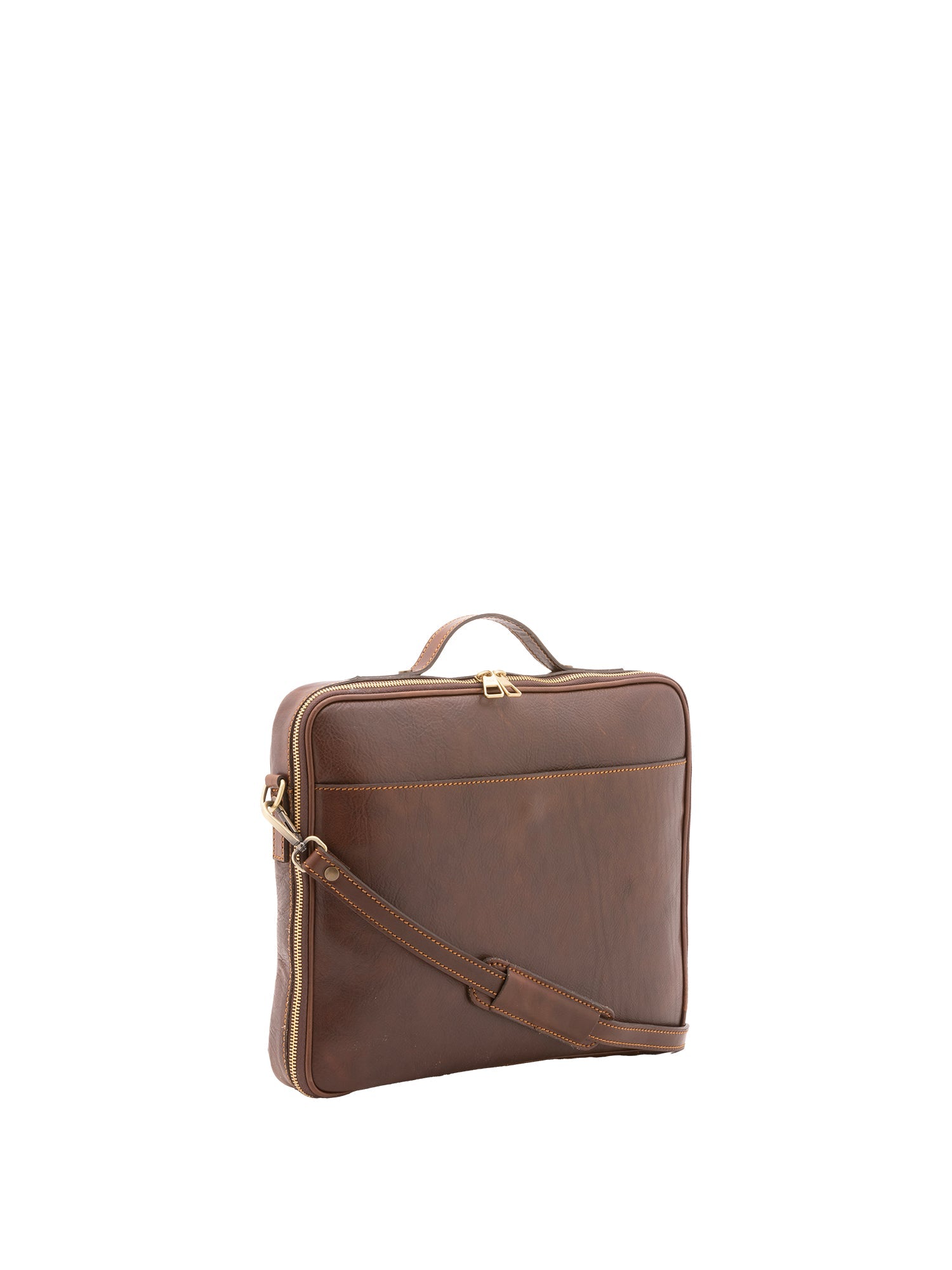 Borsa a mano unisex in vera pelle Made in Italy 4542-TESTA DI MORO Alessia Firenze