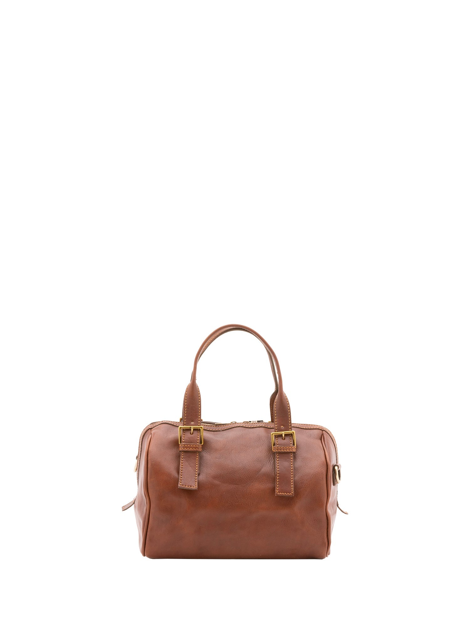 Borsa a bauletto unisex in vera pelle 100% cotone 4528-MARRONE Alessia Firenze