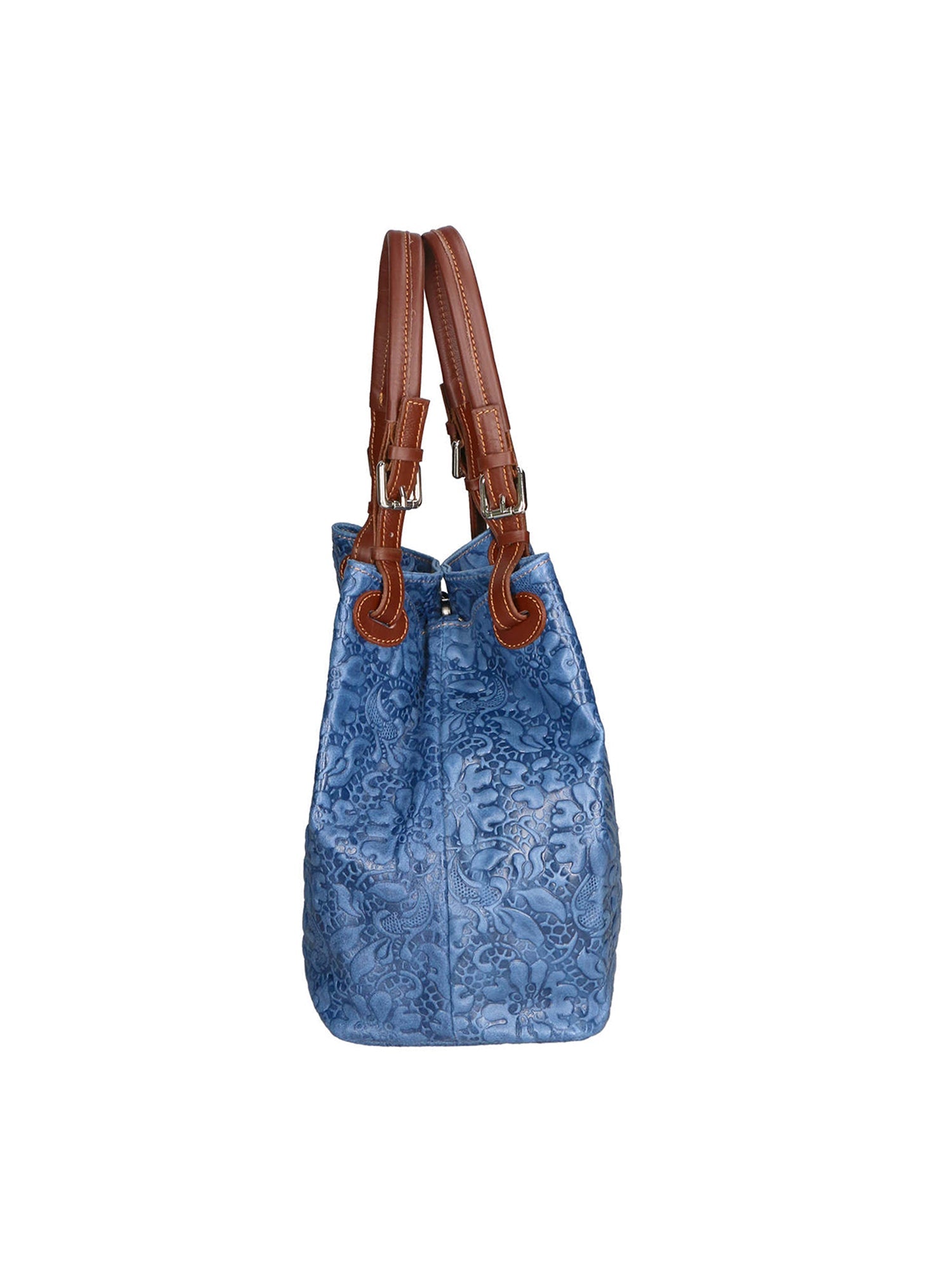 Elenia Borsa a mano da donna Vera pelle 80049-012 BLU JEANS Chiara Ferretti