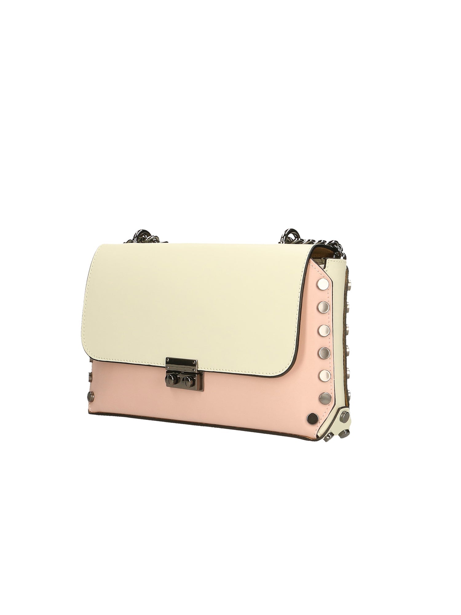 Vera pelle 8641-ROSA+BEIGE Borsa a tracolla da donna Evanthe Pro Chiara Ferretti