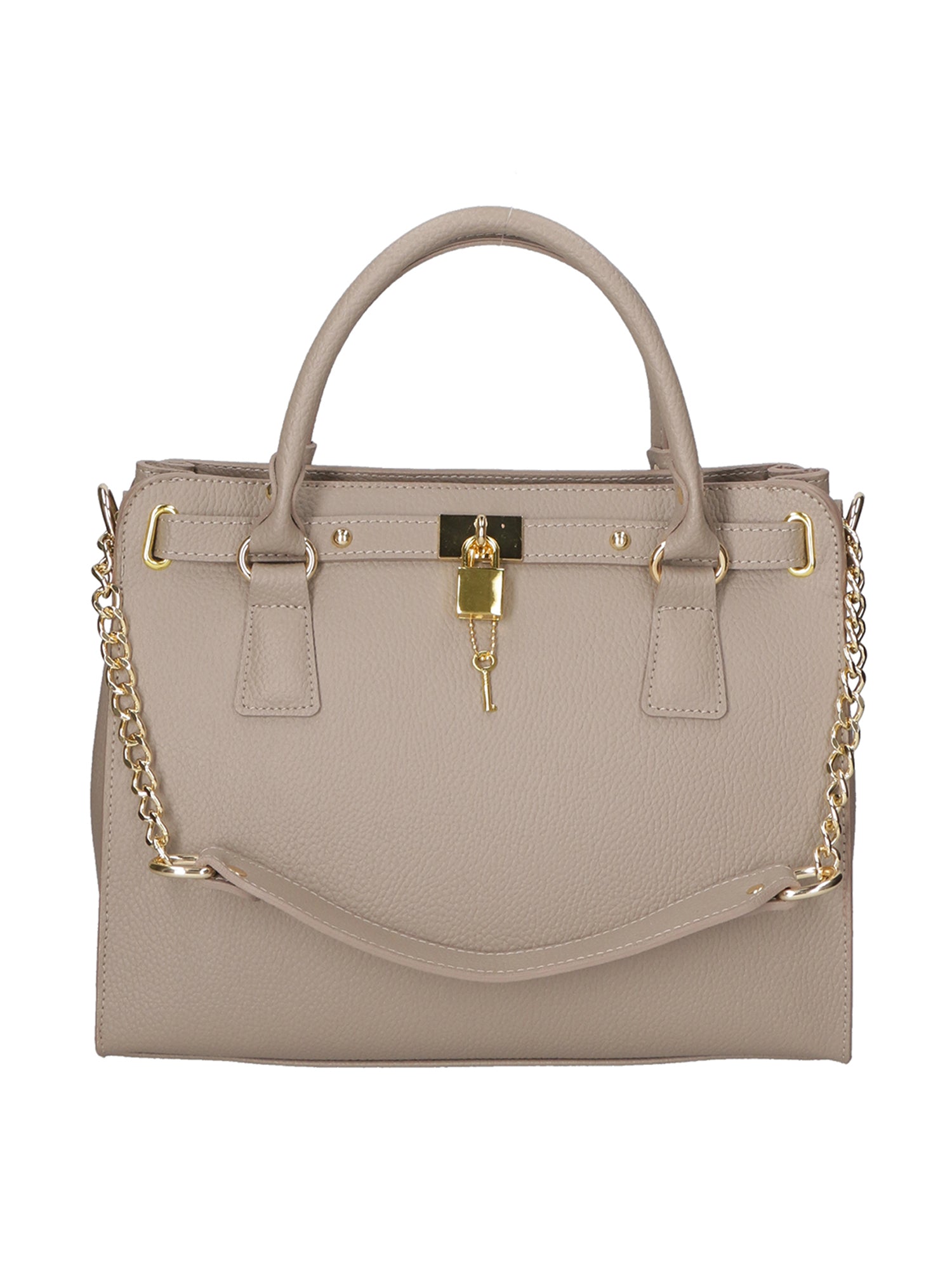 Dorotea Borsa a mano da donna 100% pelle 80040-D11 TAUPE SCURO DARK TAUPE Chiara Ferretti