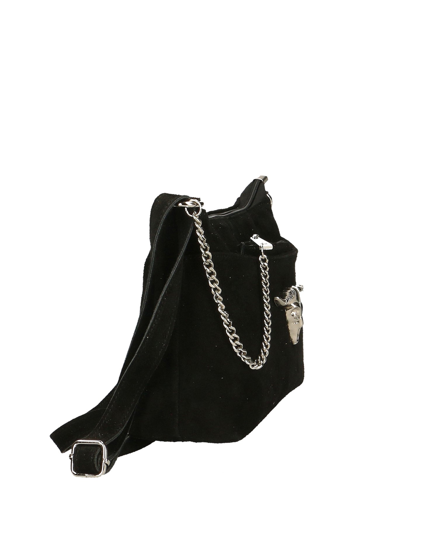 Embera Elite Borsa a tracolla donna Vera pelle scamosciata 8650-NERO Chiara Ferretti