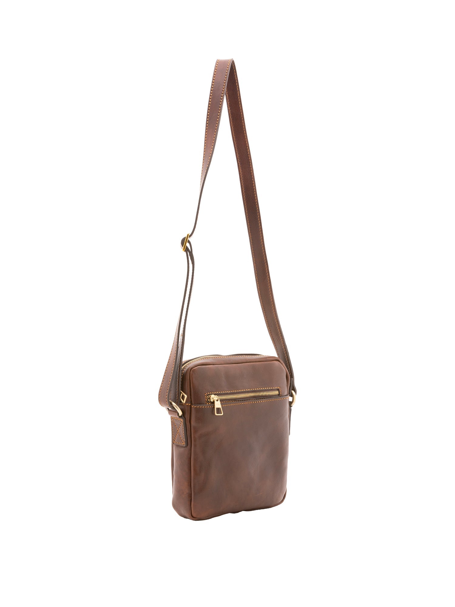 Borsa a tracolla uomo vera pelle Made in Italy 4313-TESTA DI MORO Alessia Firenze