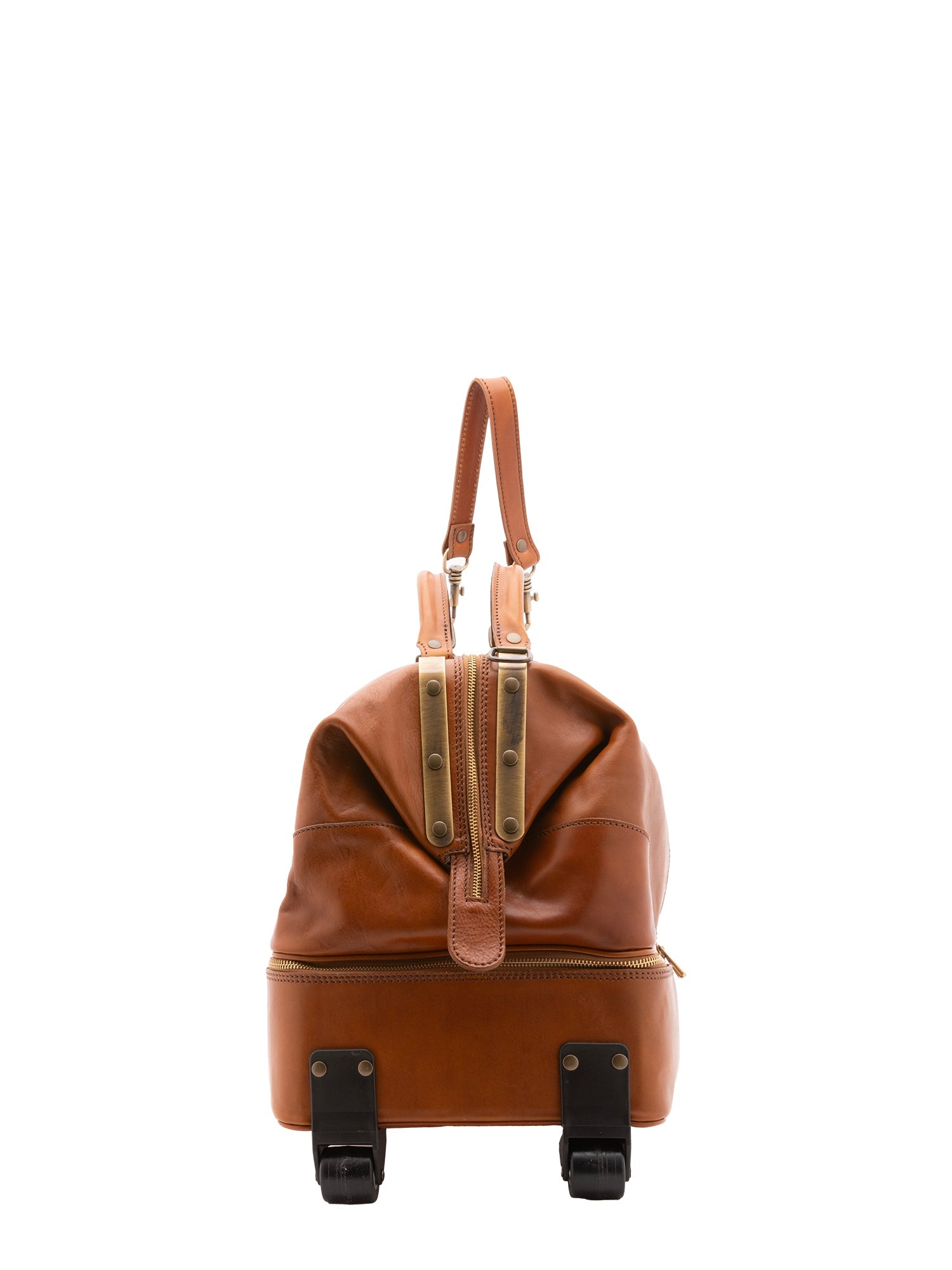 Borsa da viaggio unisex in vera pelle Made in Italy 4084-MIELE Alessia Firenze