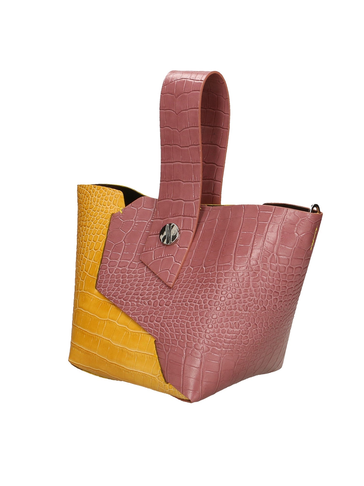 Ombretta Borsa a mano da donna Vera pelle 00643-C73+C36 MALVA+SENAPE MUSTARD Chiara Ferretti