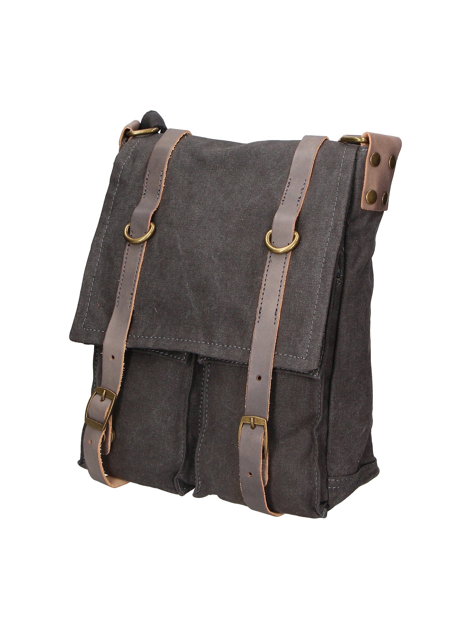 Milena Borsa a tracolla unisex Canvas e vera pelle ZG3009-NERO BLACK Chiara Ferretti