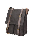 Milena Borsa a tracolla unisex Canvas e vera pelle ZG3009-NERO BLACK Chiara Ferretti