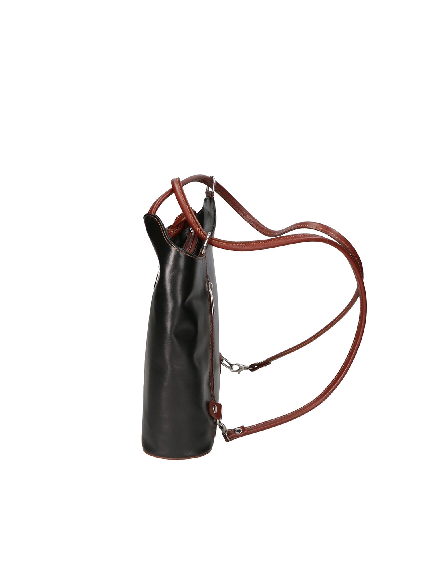 Fabiola Borsa a spalla da donna 100% pelle 9039-NERO MARRONE Chiara Ferretti
