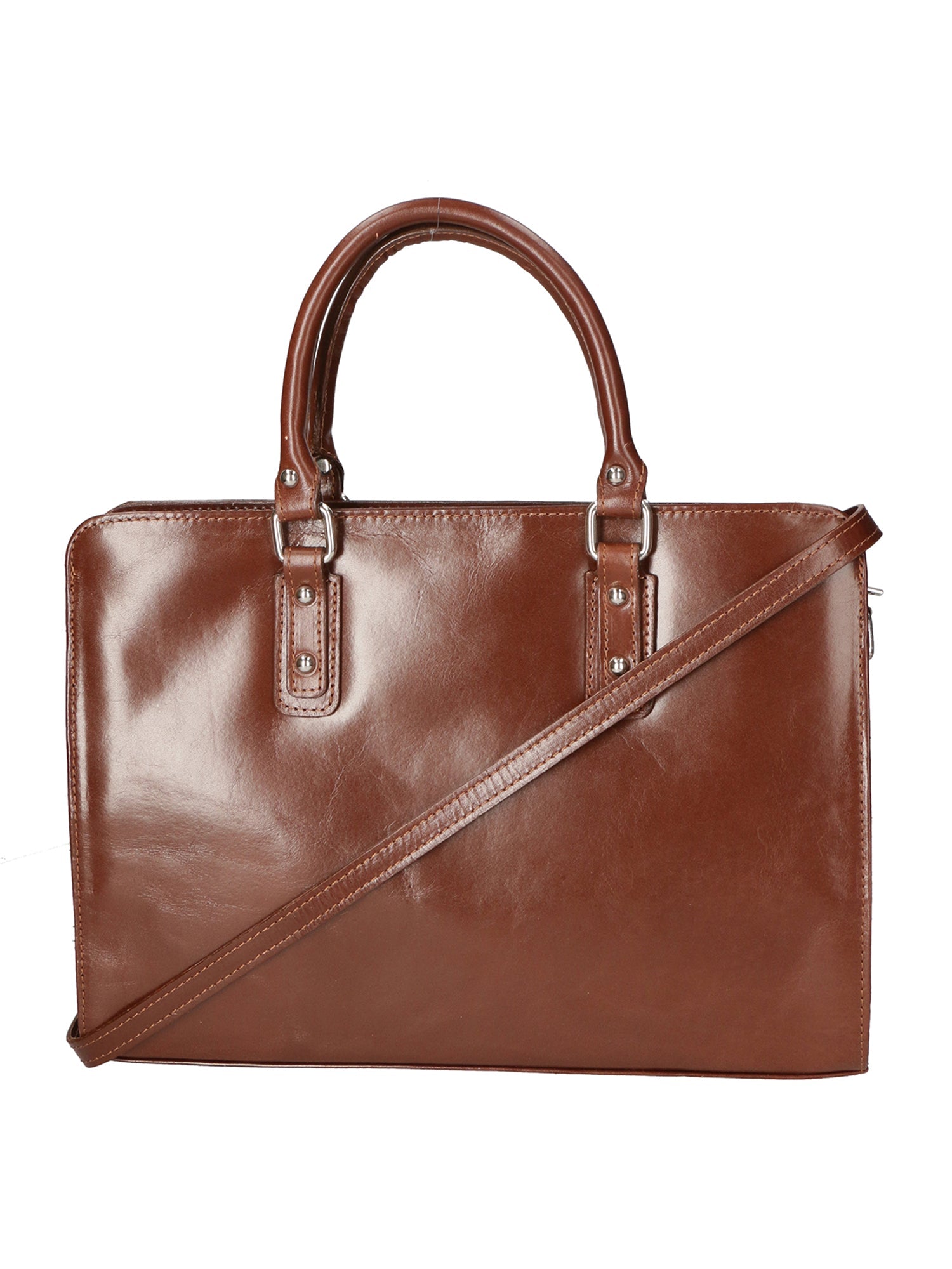 Fabrizia Borsa a mano da donna Vera pelle 9047-MARRONE BROWN Chiara Ferretti