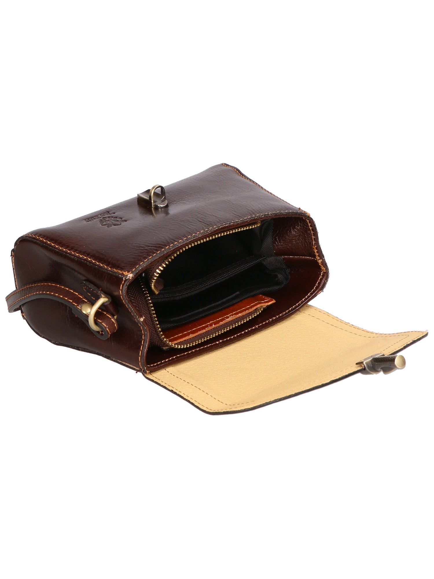 Faye Damen-Schultertasche aus echtem Leder, hergestellt in Italien, 18 x 13 x 5 cm