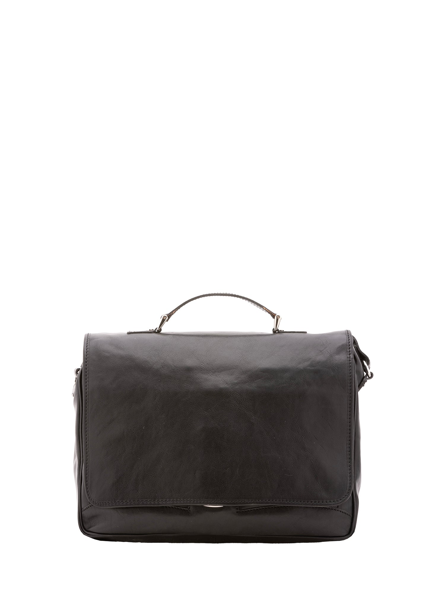Borsa a mano unisex in vera pelle Made in Italy 4576-NERO Alessia Firenze