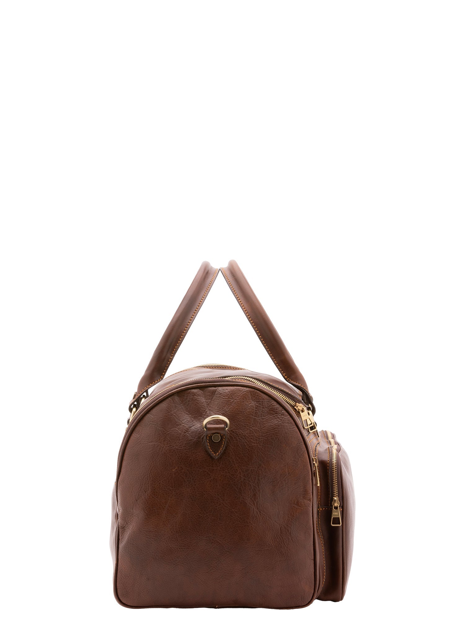 Borsa da viaggio unisex in vera pelle 100% cotone 4045-TESTA DI MORO Alessia Firenze