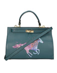 Nina Borsa a mano da donna 100% pelle 04263-D33 PETROLIO Chiara Ferretti