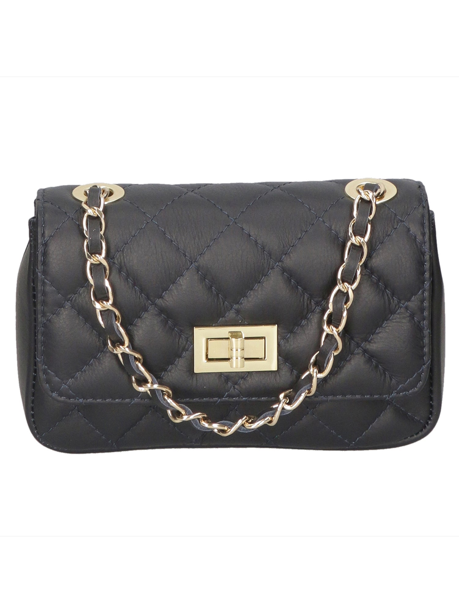 Carolina Borsa a spalla da donna Vera pelle 1073-S24 BLU JEANS Chiara Ferretti