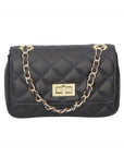 Carolina Borsa a spalla da donna Vera pelle 1073-S24 BLU JEANS Chiara Ferretti