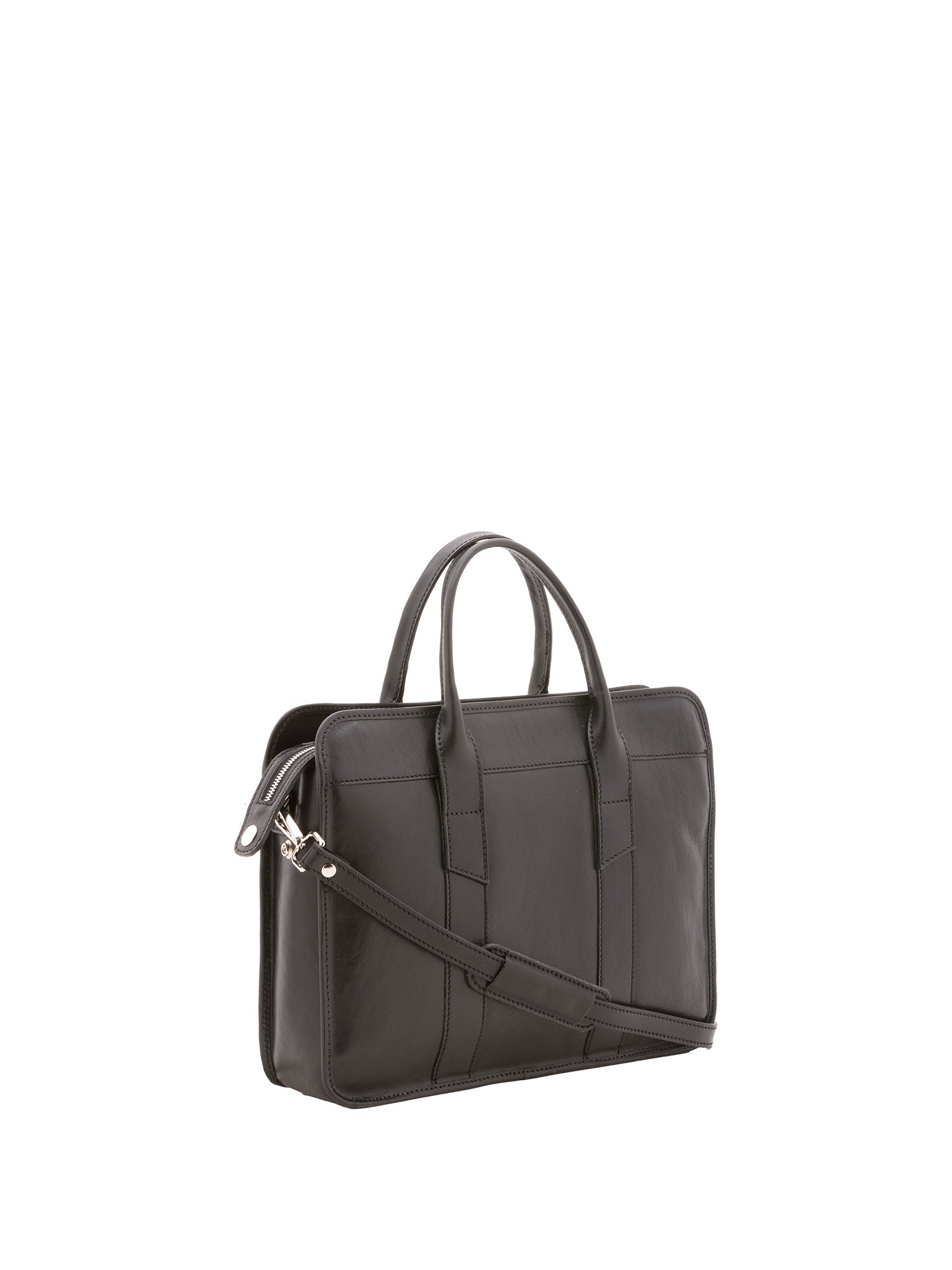Borsa a mano unisex vera pelle Made in Italy 4454-NERO Alessia Firenze
