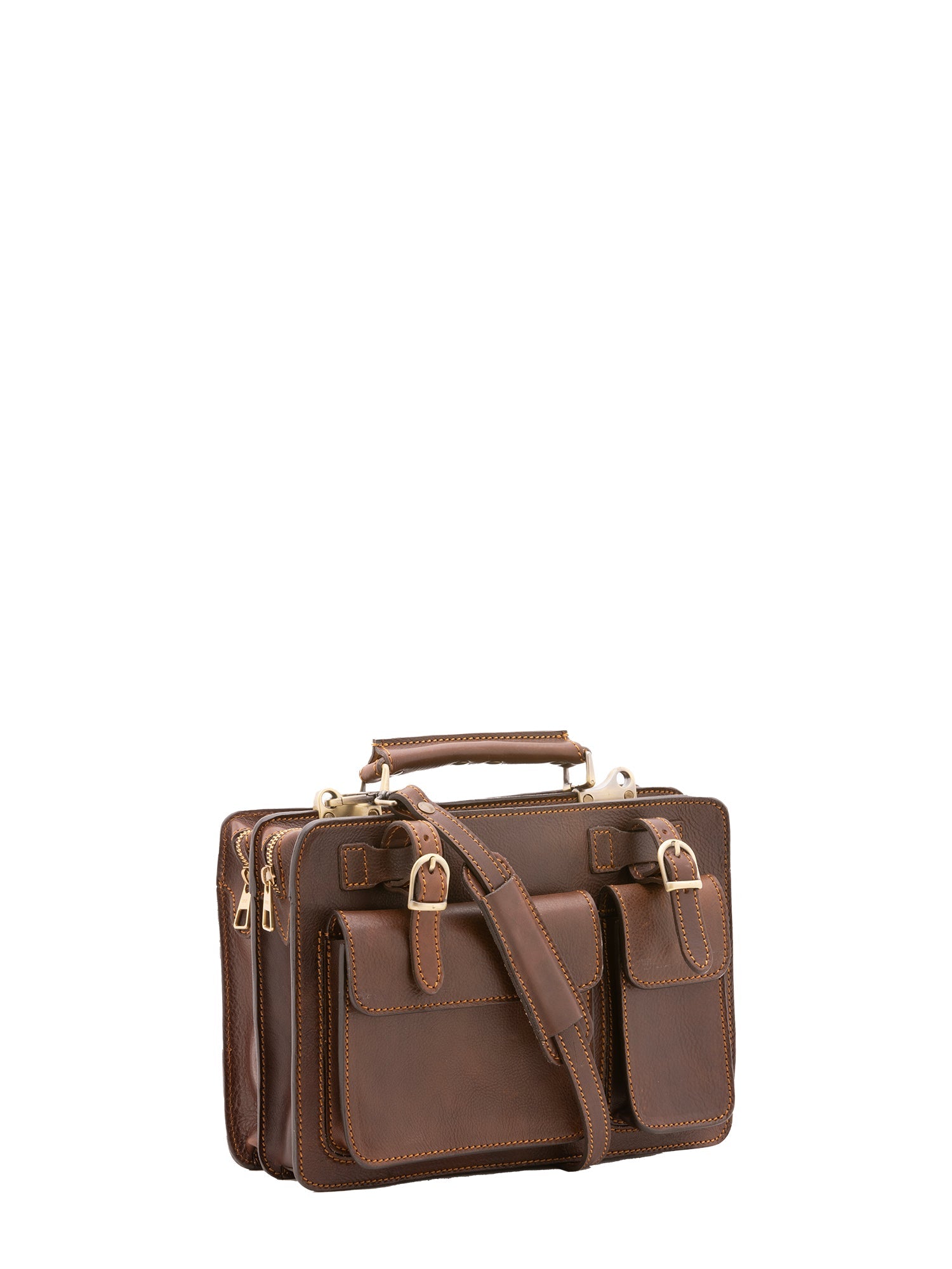 Borsa a mano unisex in vera pelle Made in Italy 4506-TESTA DI MORO Alessia Firenze
