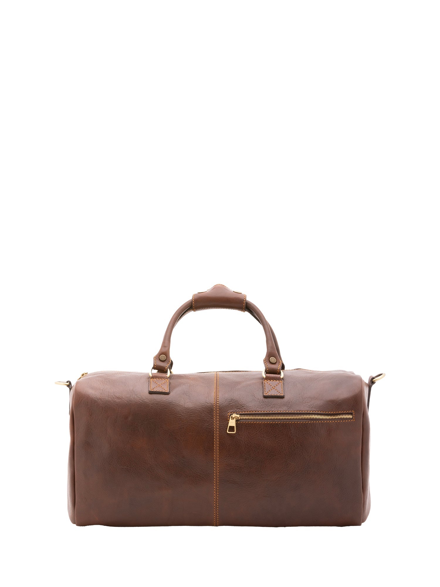 Borsa da viaggio unisex in vera pelle 100% cotone 4311-TESTA DI MORO Alessia Firenze