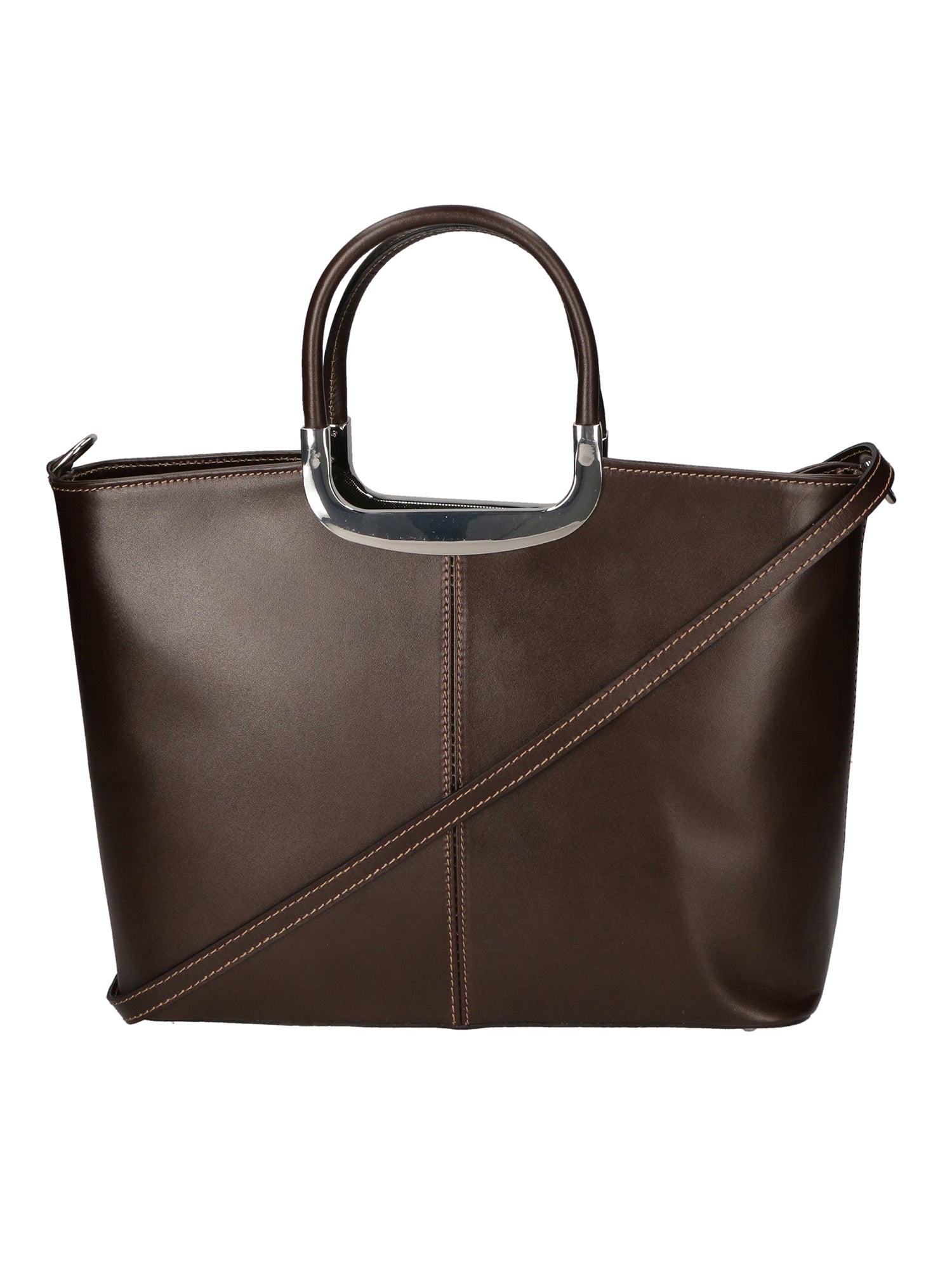 Francesca Borsa a mano da donna 100% pelle 9133-TMORO DARK BROWN Chiara Ferretti