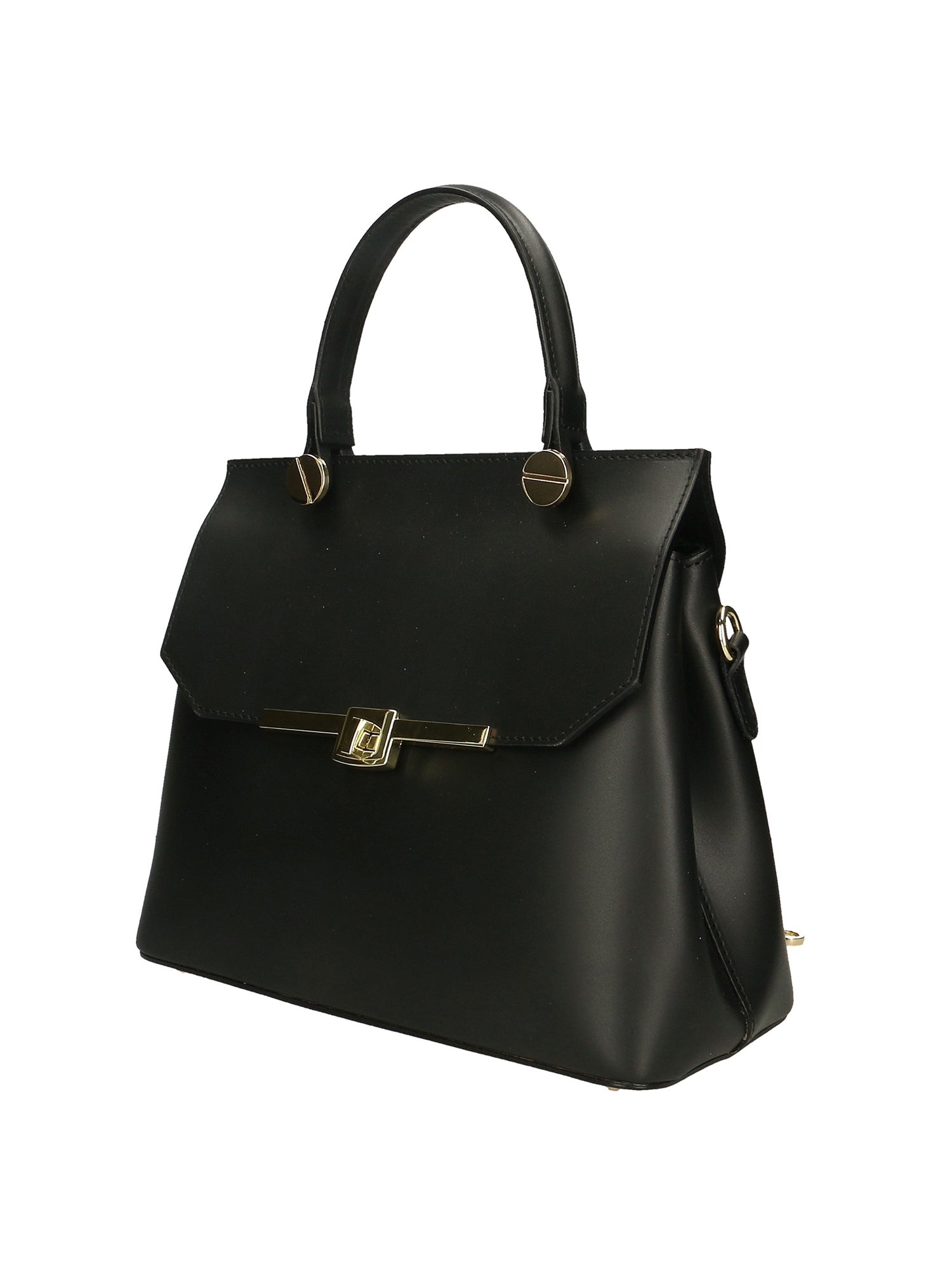 Borsa a mano da donna 100% vera pelle 7708-P218 NERO Chiara Ferretti