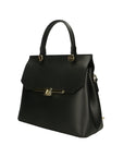 Borsa a mano da donna 100% vera pelle 7708-P218 NERO Chiara Ferretti