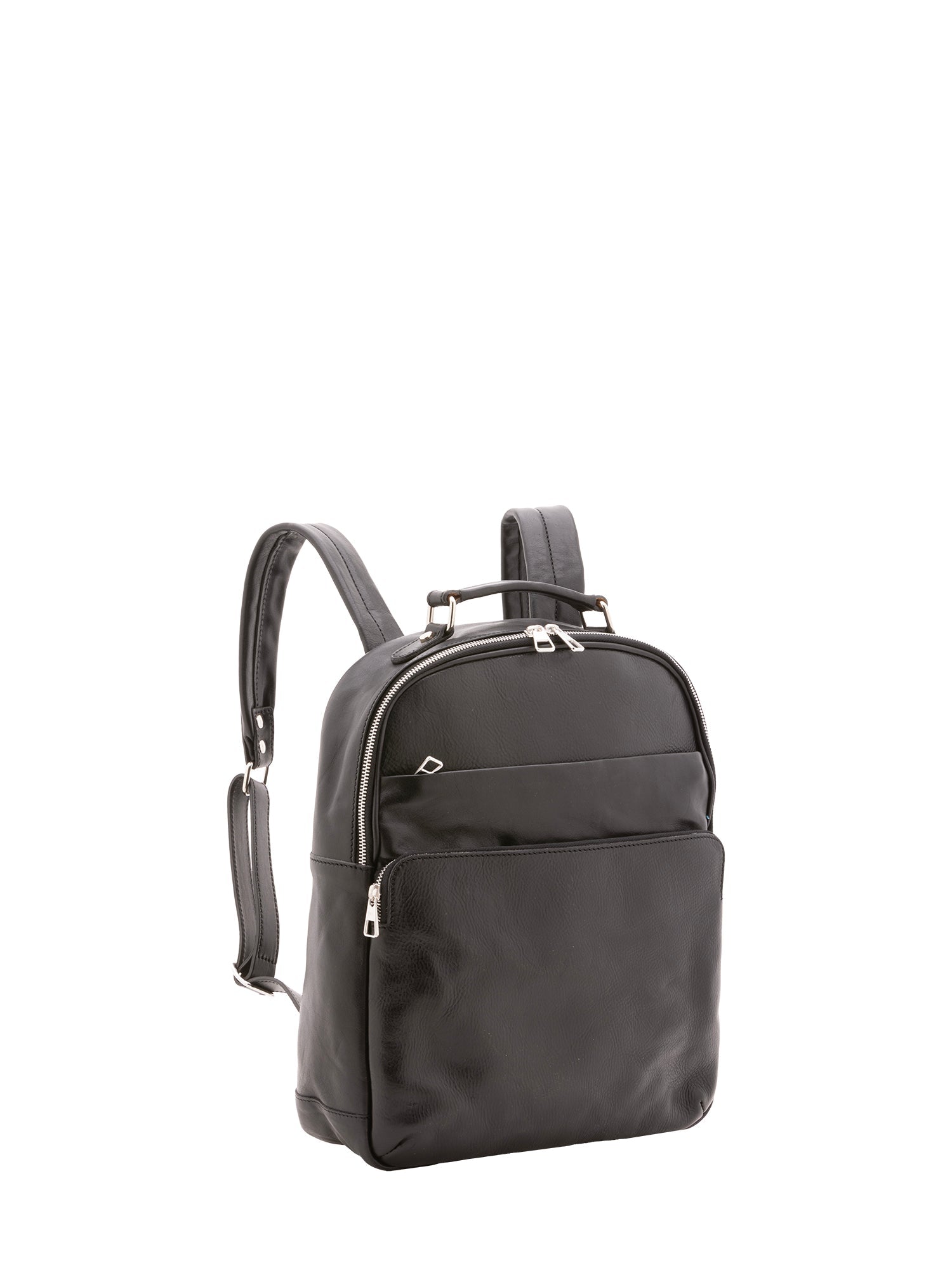 Zaino unisex in vera pelle Made in Italy 100% cotone 4048-NERO Alessia Firenze