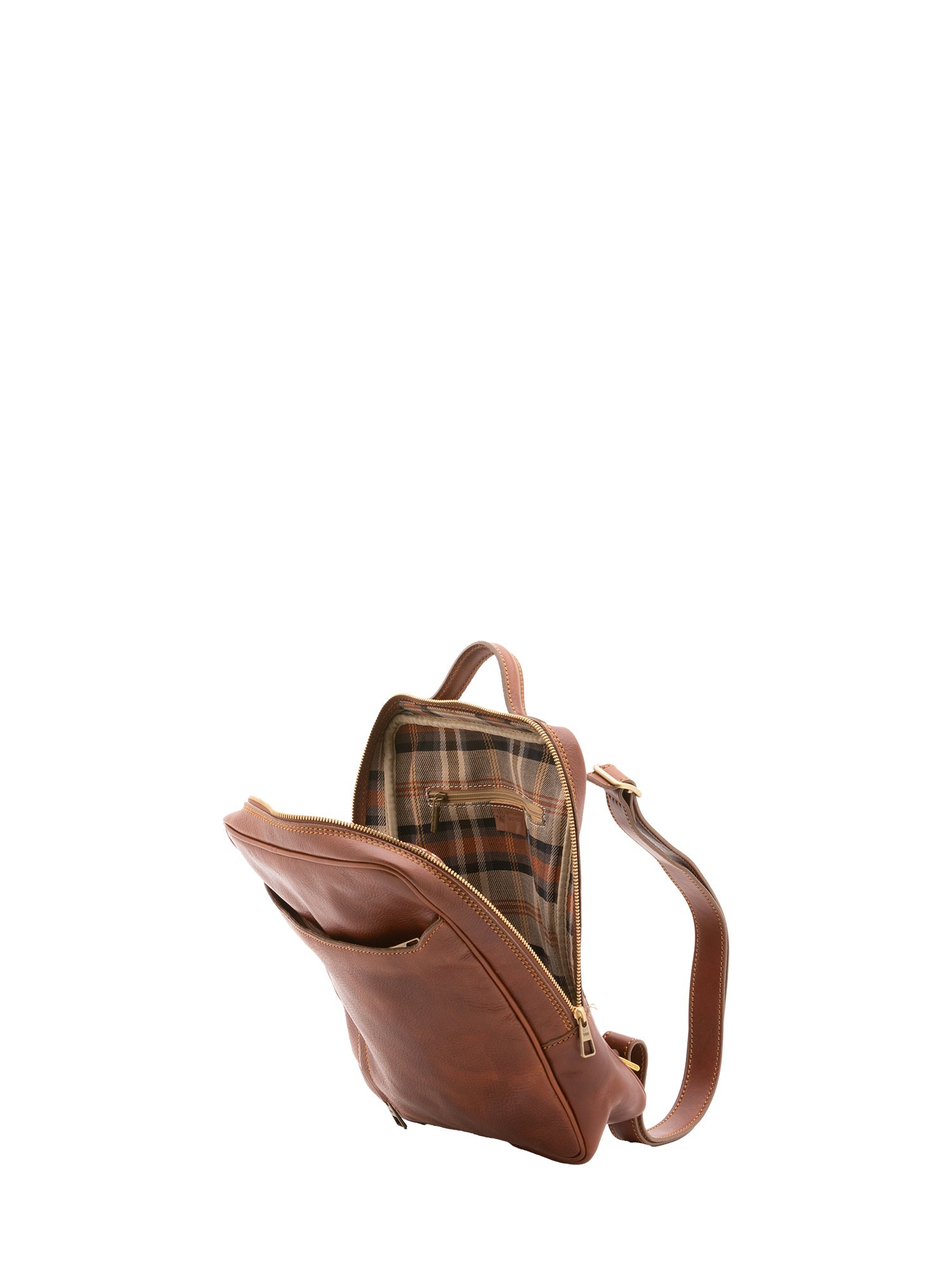 Zaino unisex in vera pelle Made in Italy 100% cotone 4057-MARRONE Alessia Firenze