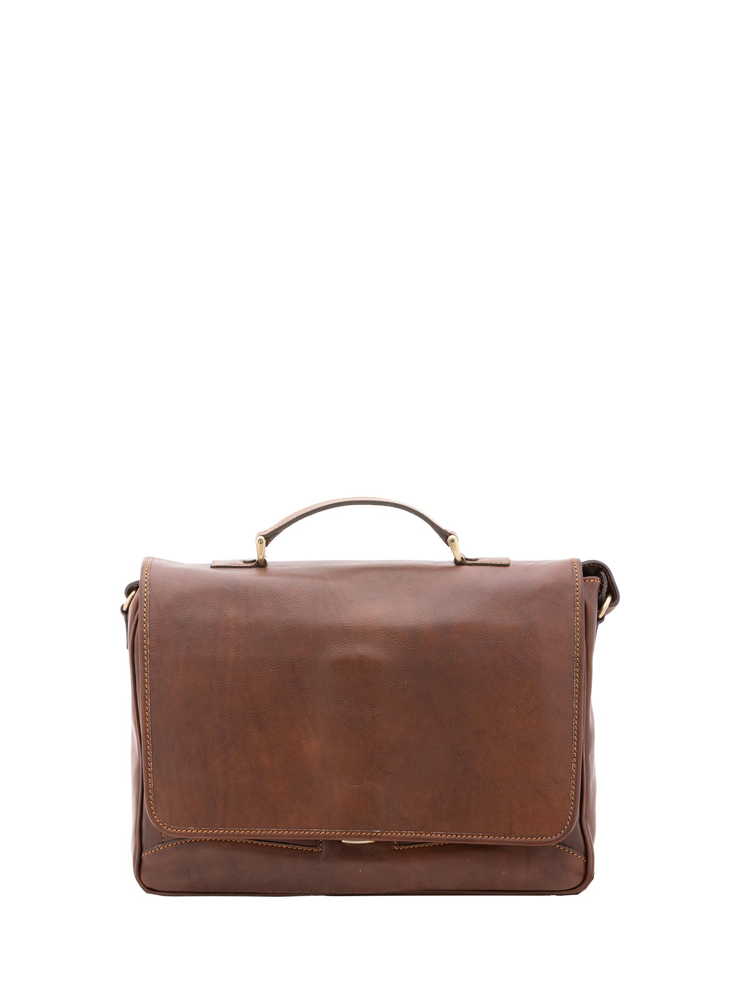 Borsa a mano unisex in vera pelle Made in Italy 4576-TESTA DI MORO Alessia Firenze