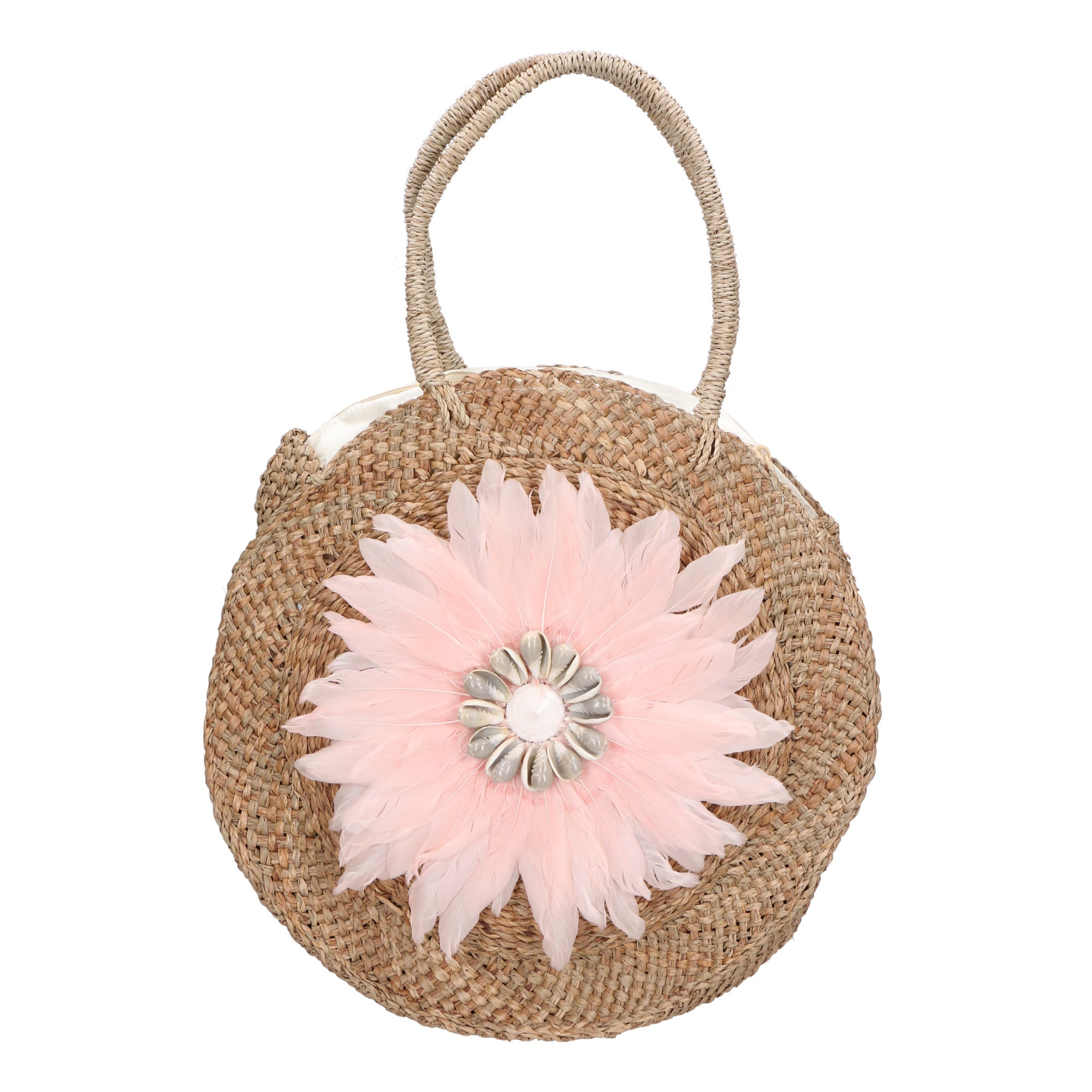 Karen Borsa a mano da donna Paglia intrecciata 88121-ROSA Chiara Ferretti