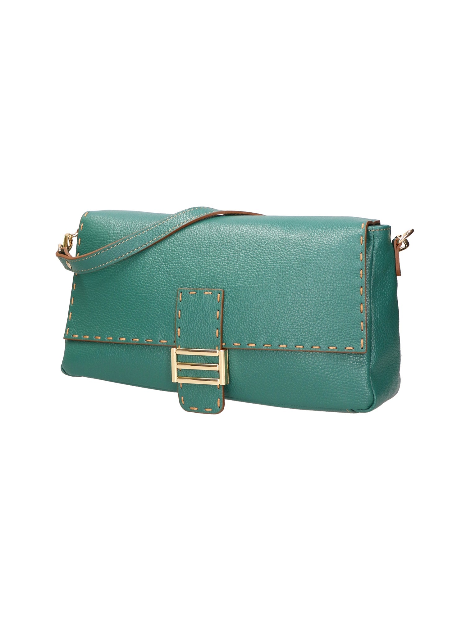 Walda Damen-Schultertasche aus echtem Leder, hergestellt in Italien, 34 x 17,5 x 10 cm