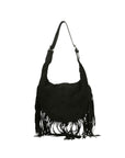 Zefira Borsa a spalla da donna Pelle Scamosciata 8630-NERO BLACK Chiara Ferretti