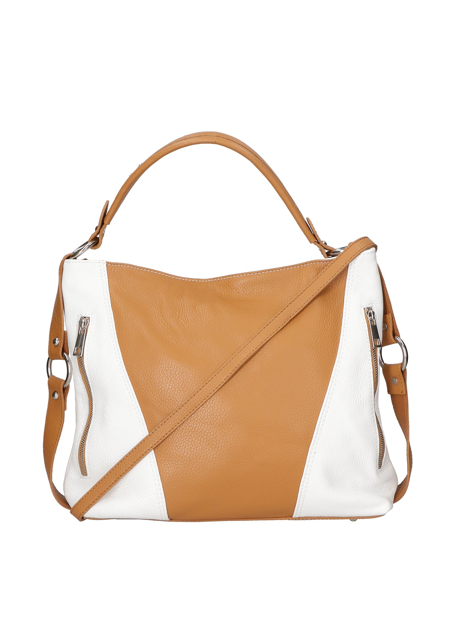 Emily Borsa a spalla da donna Vera pelle 80064-D17 CUOIO D01 BIANCO Chiara Ferretti