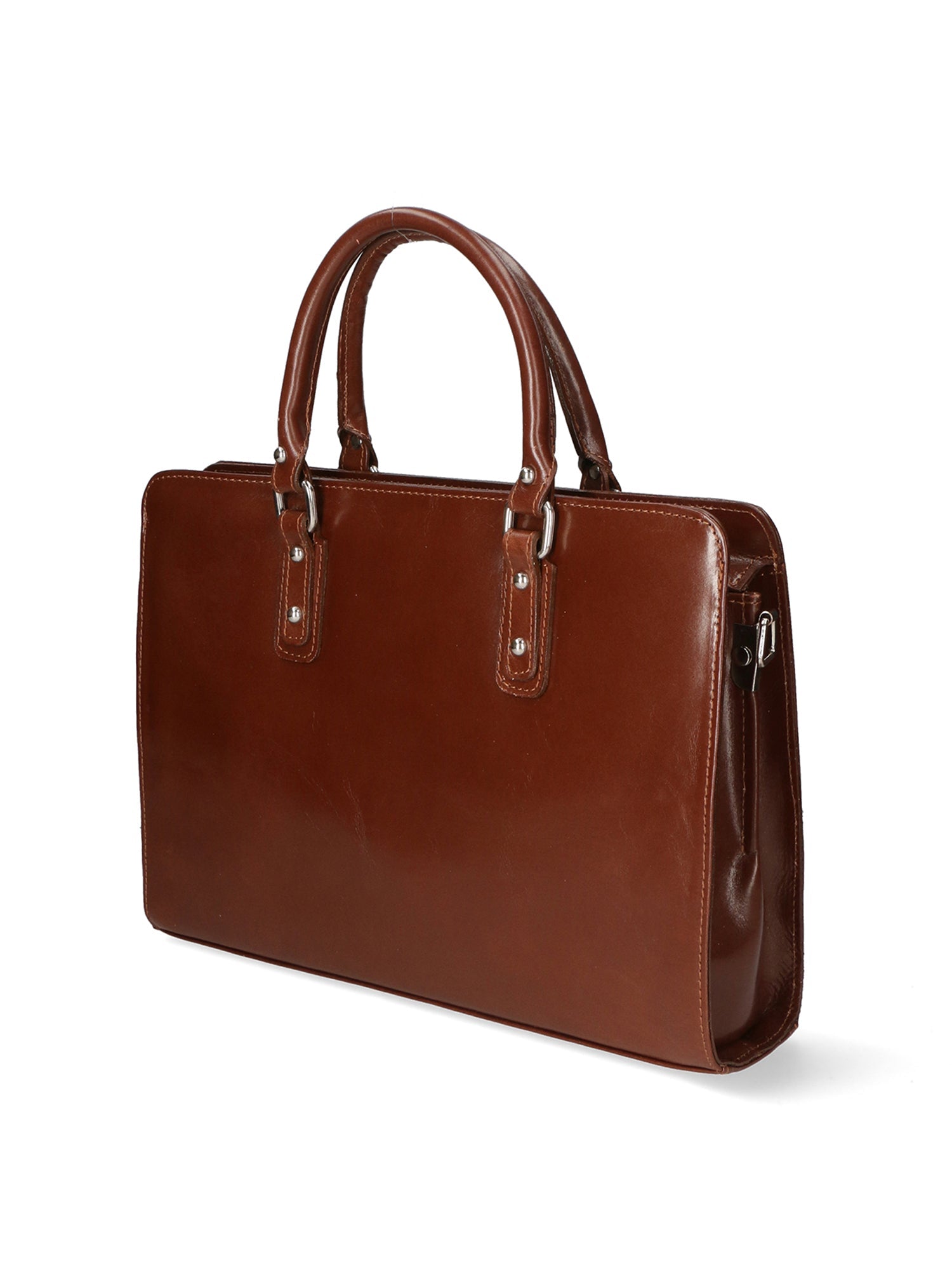 Fabrizia Borsa a mano da donna Vera pelle 9047-MARRONE BROWN Chiara Ferretti