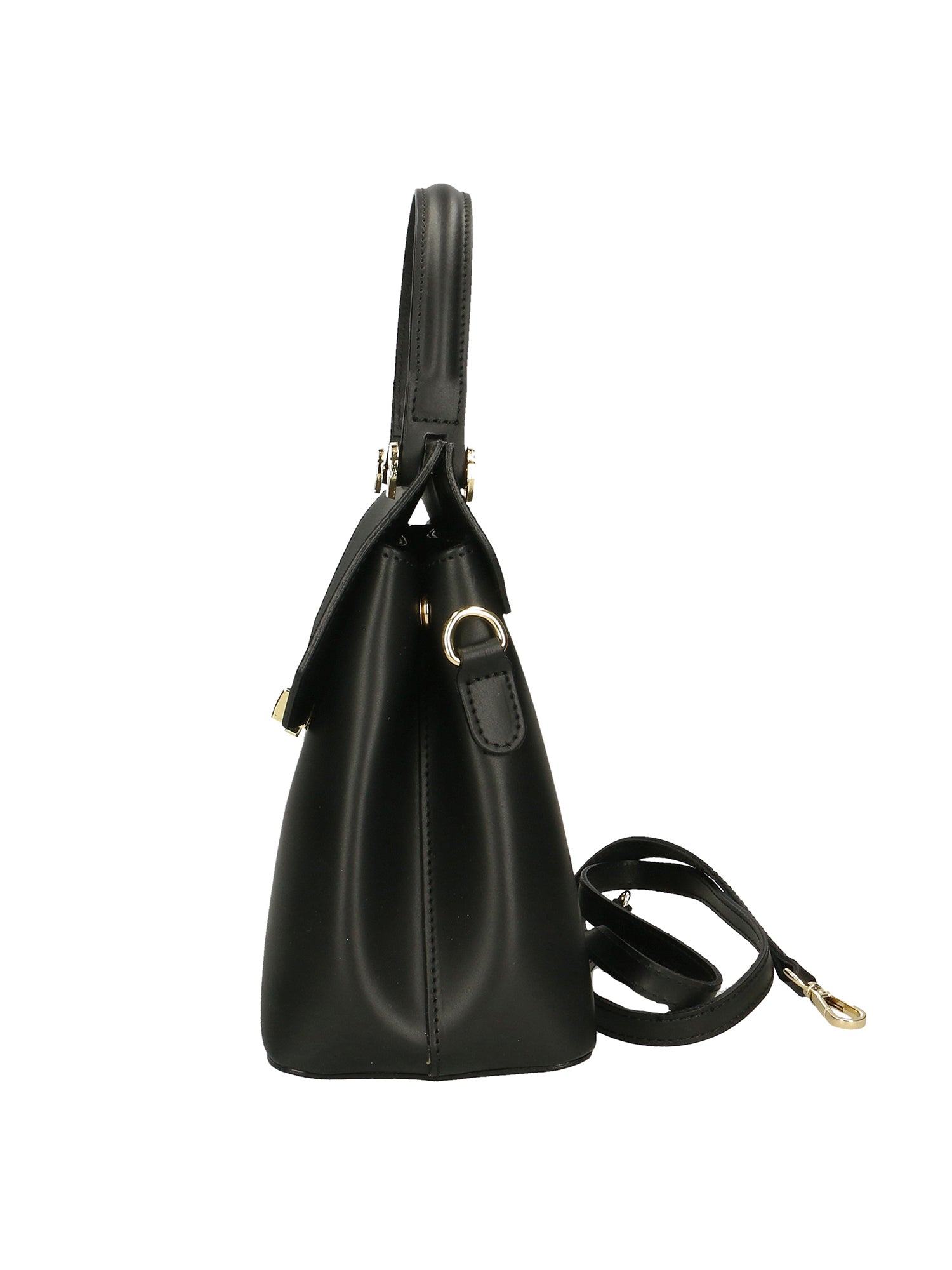 Borsa a mano da donna 100% vera pelle 7708-P218 NERO Chiara Ferretti