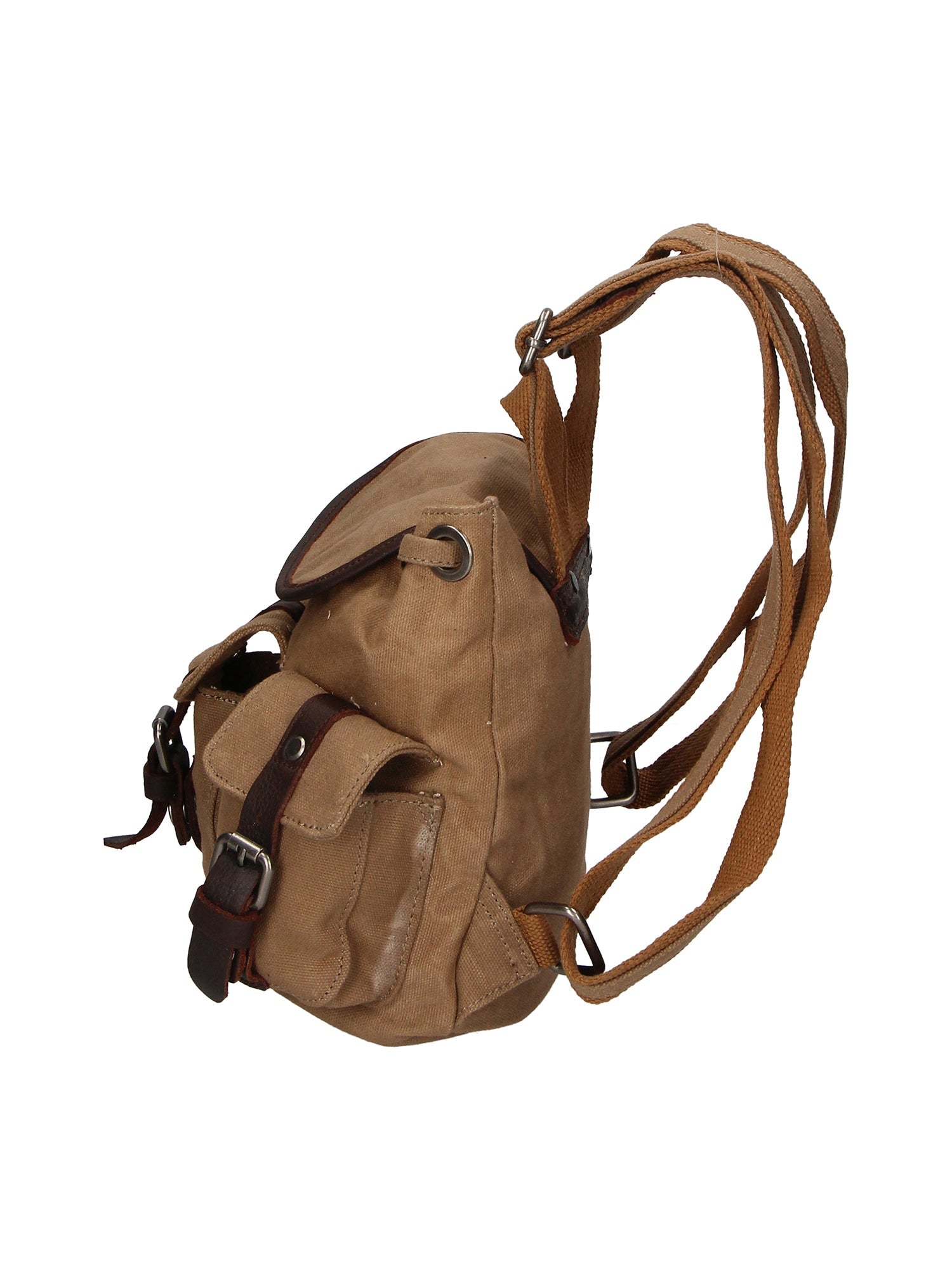 Micaela ZG3006-FANGO TAUPE Zaino unisex in canvas e vera pelle Chiara Ferretti