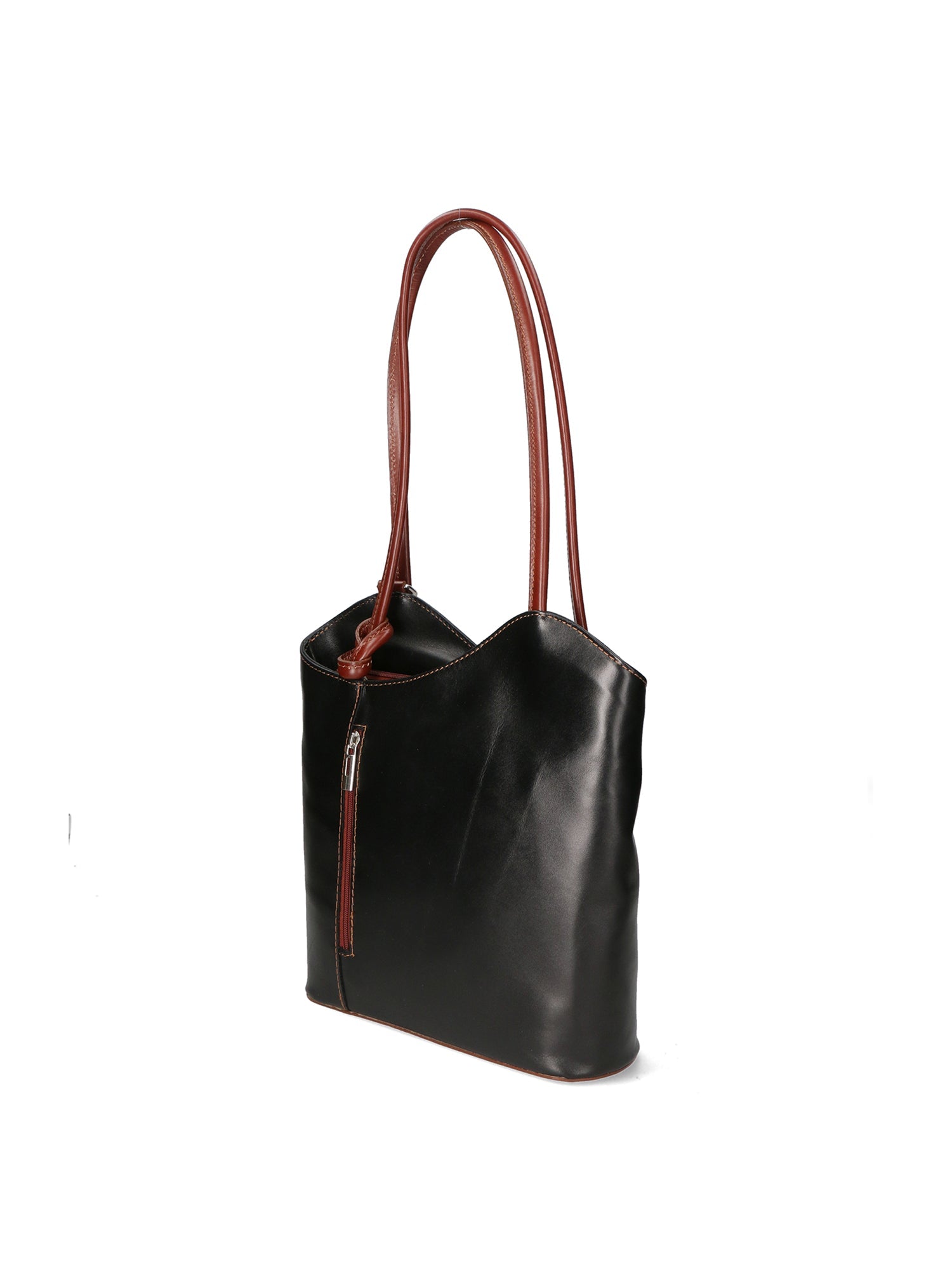Fabiola Borsa a spalla da donna 100% pelle 9039-NERO MARRONE Chiara Ferretti