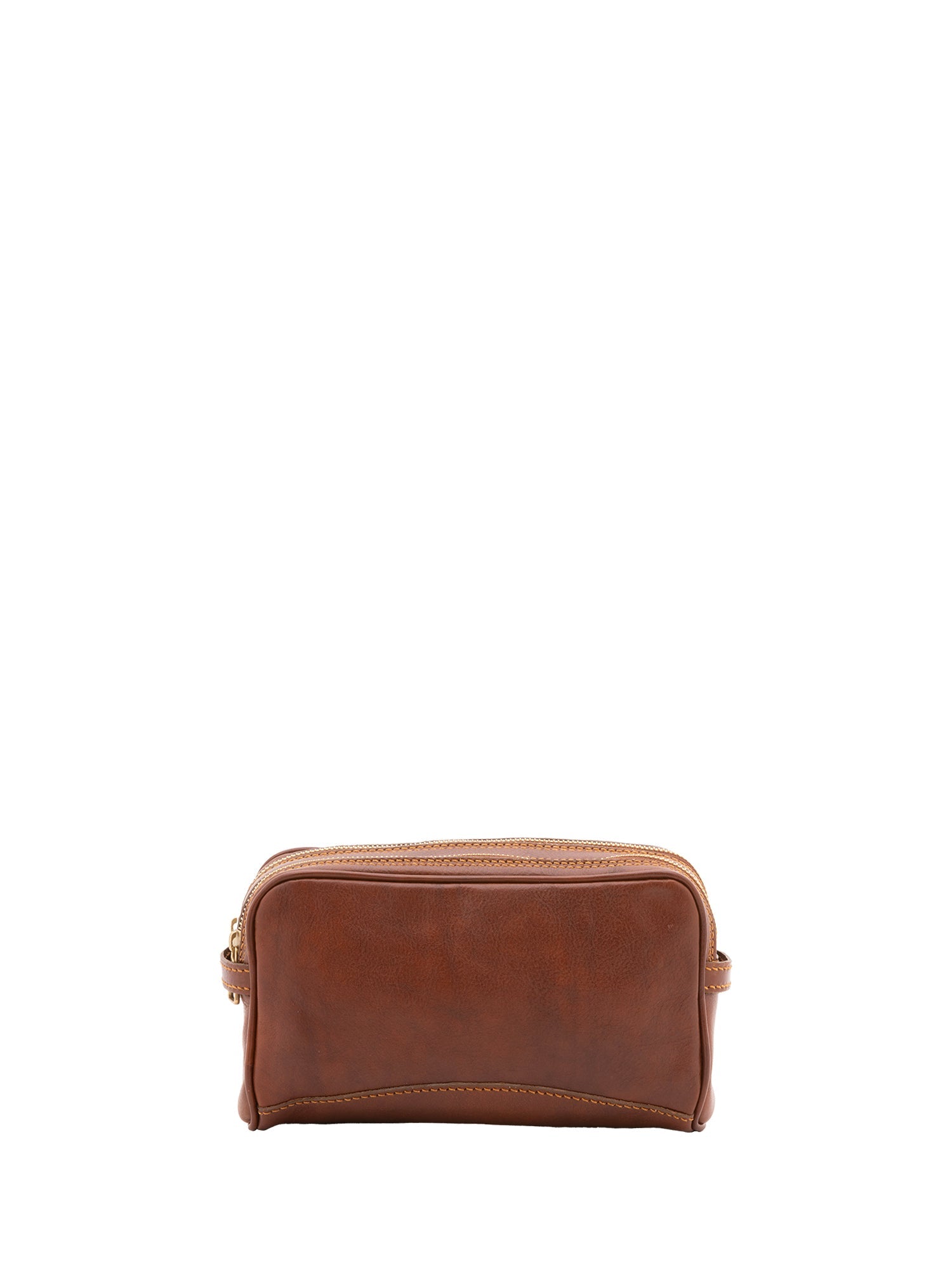 Pochette unisex in vera pelle Made in Italy 4401-MARRONE Alessia Firenze