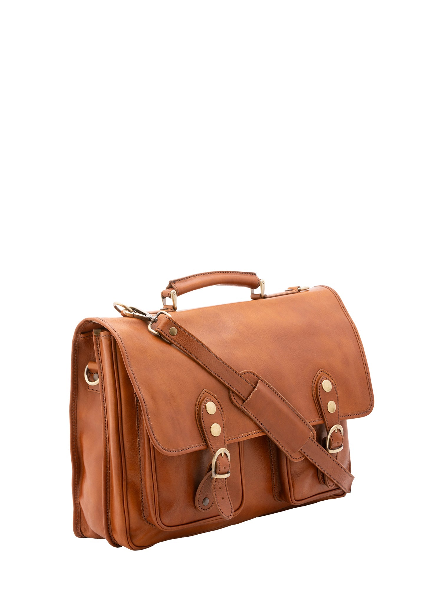 Borsa a mano unisex vera pelle Made in Italy 4015-MIELE Alessia Firenze